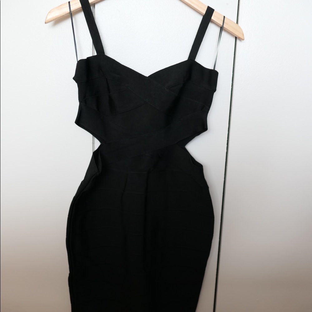 Nordstrom black bandage dress
